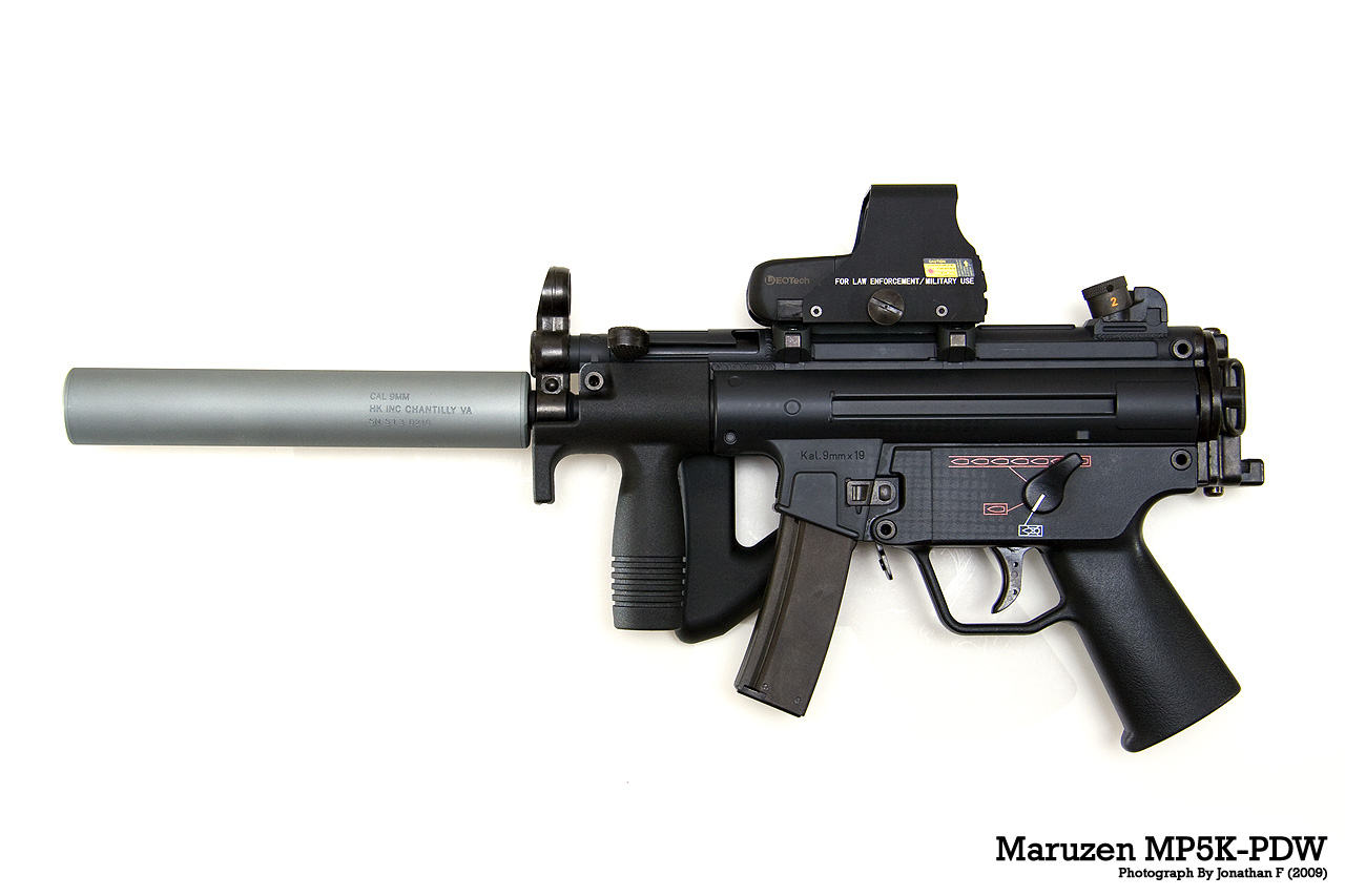 It's one of my favorite oddball pieces, a GBB MP5K. 